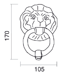 Lion's Head Brass Door Knocker PFS Pasini