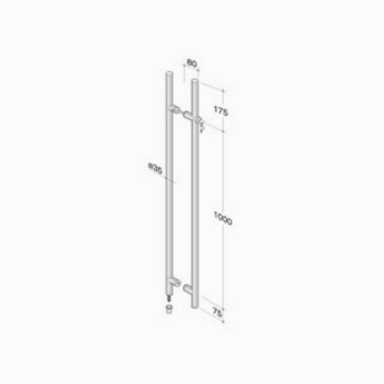 pba 200C Pull handle in AISI 316L stainless steel with built-in lock