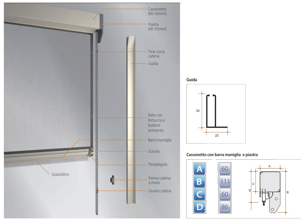 Katia Bettio mosquito net vertical chain characteristics