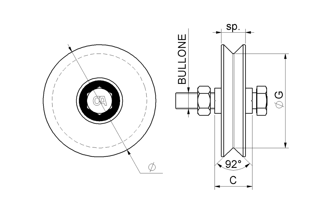 combiarialdo wheel sliding gate