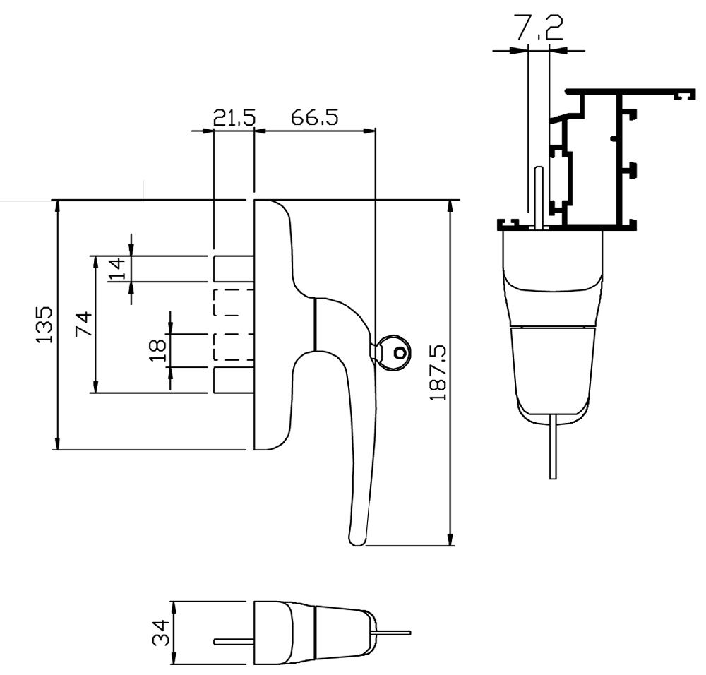 Manilla 1011 Giesse con Llave Practicable