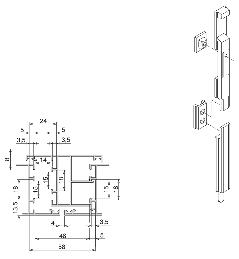 Bolts for Windows Giesse Giap R40 Series Silver Plus