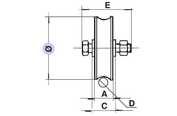 wheels for sliding gates round groove