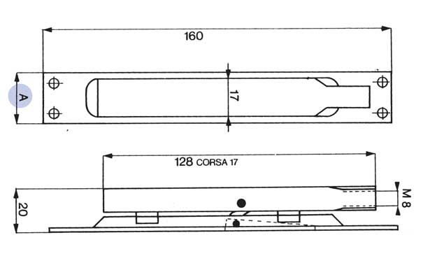 brass lever heavy type flush bolt