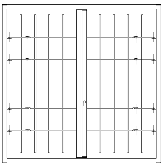 security gate 2 doors with joint leon light