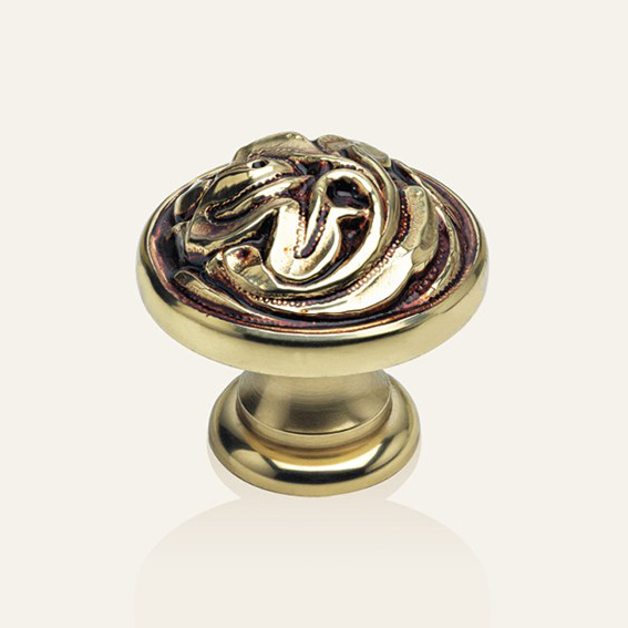 Classic cabinet knob Linea Calì Vintage PB with french gold finishing