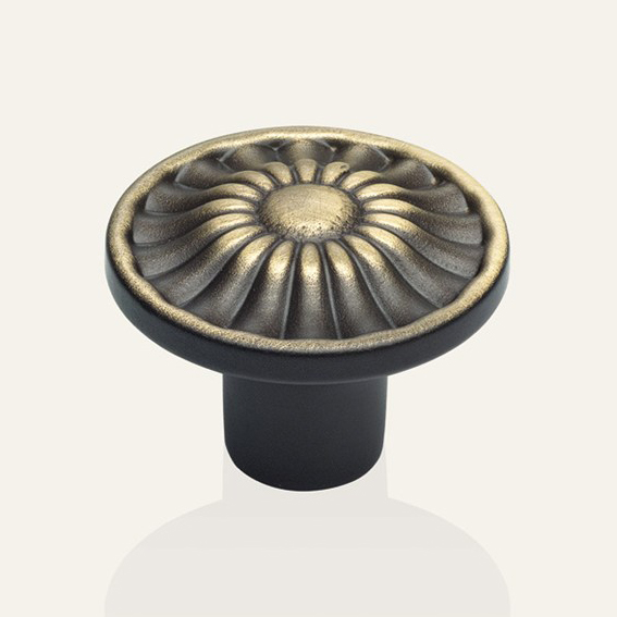 Vintage cabinet knob Linea Calì Crystal Daisy PB in matt bronze