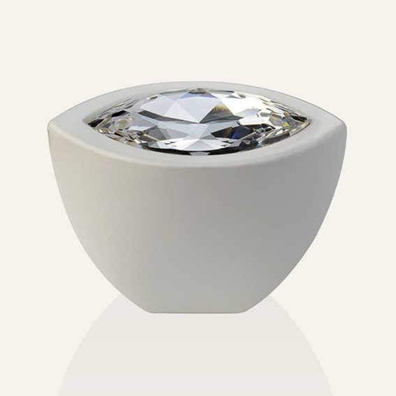 Cabinet knob Linea Calì Elipse  Crystal PB with Swarowski® matt white