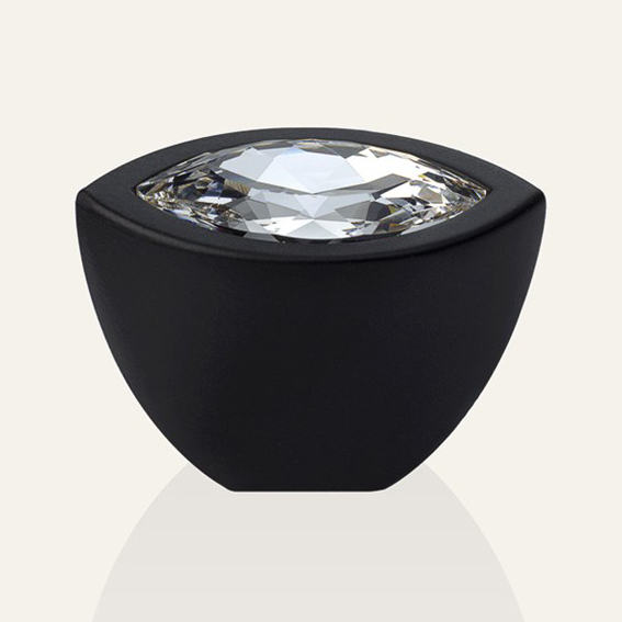 Cabinet knob Linea Calì Elipse  Crystal PB with Swarowski® matt black