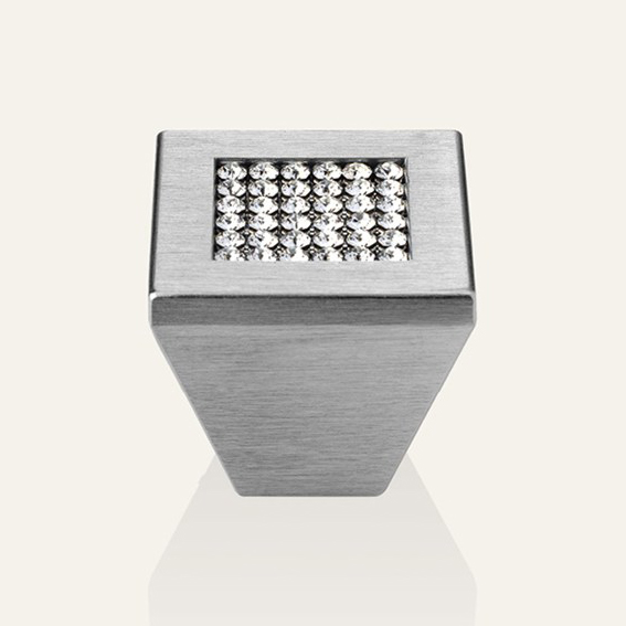 Furniture knob Linea Calì Mesh Crystal PB with mesh crystals Swarowski® satin chrome