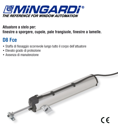 Mingardi D8 Fce rod actuator for window