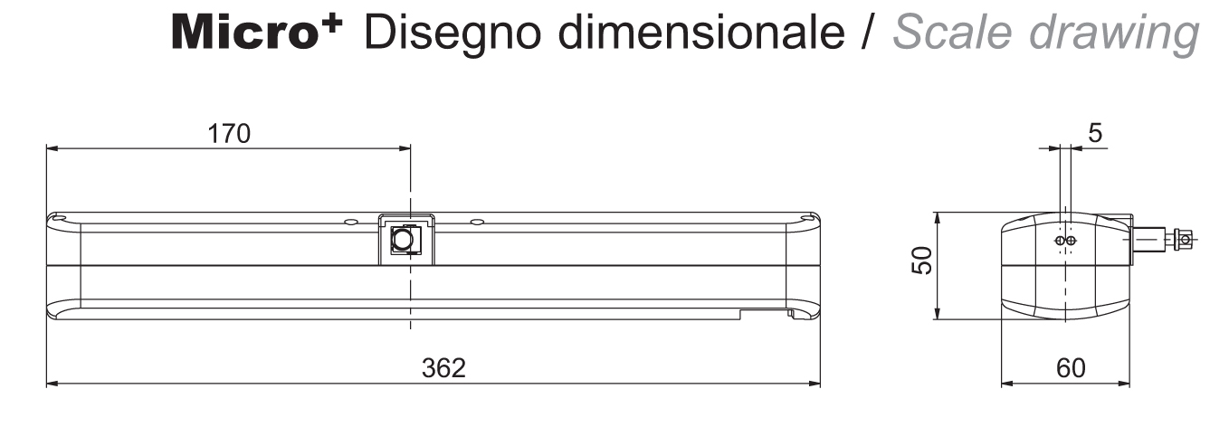Chain Actuator Micro Kit + WAY Mingardi 230V Max stroke 400mm Attuatore a Catena Micro Kit+ WAY Mingardi 230V Corsa max 400mm