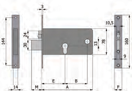 Adjustable roller and deadbolt Omec Features