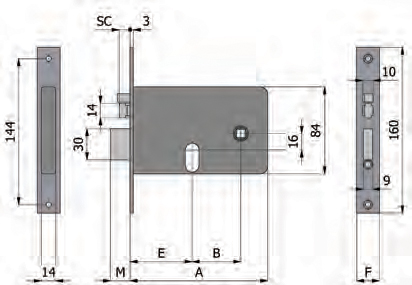 Deadbolt and latch (not reversible) Omec Features