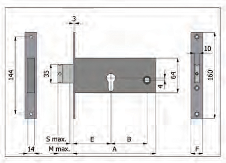 Adjustable latch with Mandate Omec