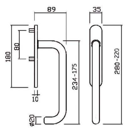 Brass Fashion Line PFS Pasini Lift and Slide Handles