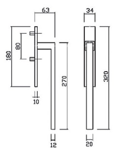 Brass Fashion Line PFS Pasini Lift and Slide Handles