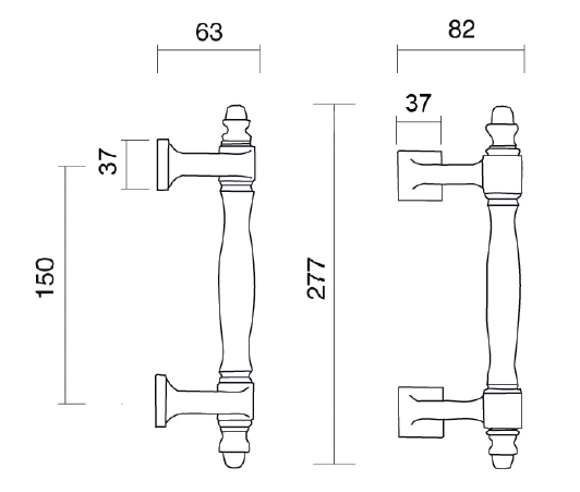 Pull Handles Brass Classique Line PFS Pasini Cipro