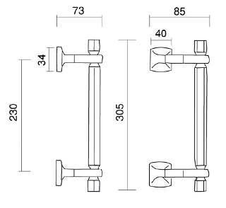 Pull Handles Brass Fashion Line PFS Pasini Esagonale