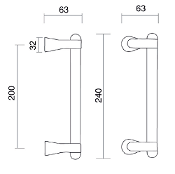 Pull Handles Brass Fashion Line PFS Pasini Zeta