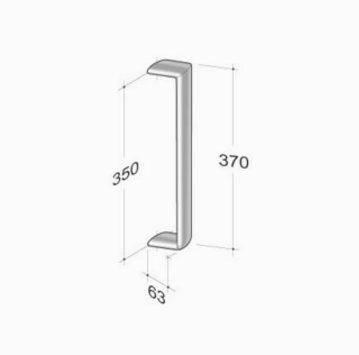 200E-031 pba Tubular Elliptical Pull Handles in Stainless Steel AISI 316L