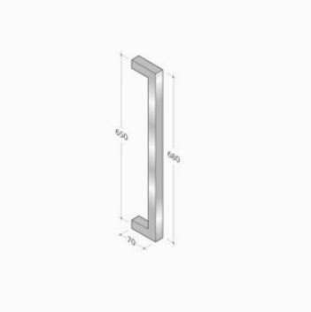 200Q_001 pba Pull handle in AISI 316L Stainless Steel with Square Profile