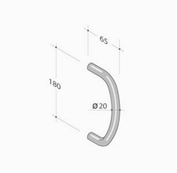 200.101 pba Tubular Pull Handle in Stainless Steel AISI 316L