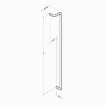 254 pba Pull Handle in Stainless Steel AISI 316L