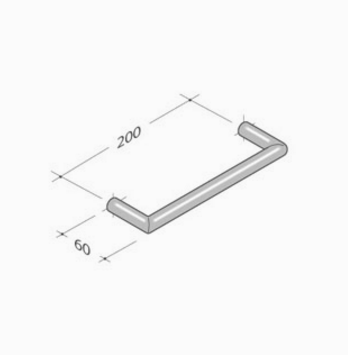 267 pba Pull Handle in Stainless Steel AISI 316L