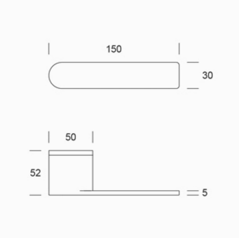 pba 0IT.150.0000 Pair of Lever Handles in Stainless Steel AISI 316L