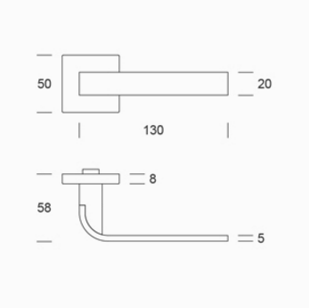 pba 0IT.150.0000 Pair of Lever Handles in Stainless Steel AISI 316L