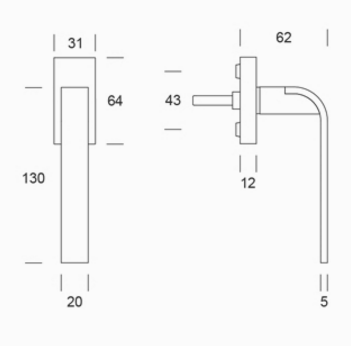 pba 0IT.150.0000 Pair of Lever Handles in Stainless Steel AISI 316L