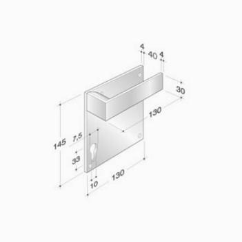 Pair of handles pba 2001.IT.PLA in stainless steel AISI 316L