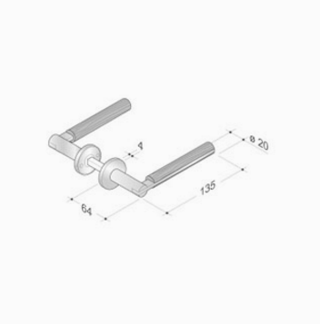 pba 2002.YOD Pair of Lever Handles in Wood and Stainless Steel AISI 316L