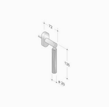 pba 2002.YOD.DK Single Handle for Windows in Wood and Stainless Steel AISI 316L