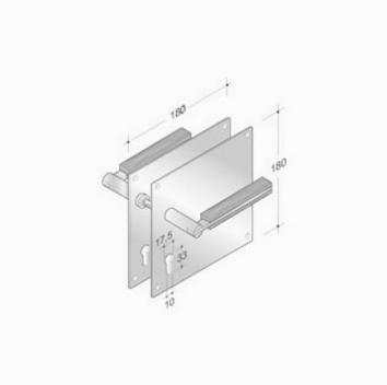 pba 2001.YOD.PLA Pair of Lever Handles on Plates in Wood and Stainless Steel AISI 316L