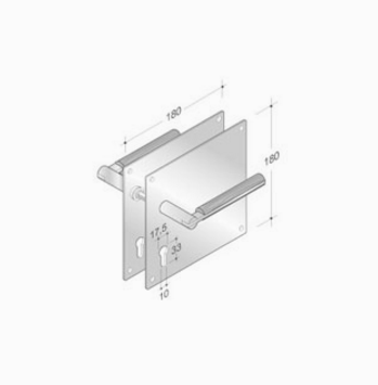 pba 2002.YOD.PLA Pair of Lever Handles on Plates in Wood and Stainless Steel AISI 316L