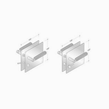 pba 2002.YOD.PLA Pair of Lever Handles on Plates in Wood and Stainless Steel AISI 316L