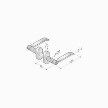 pba 2022T Pair of Lever Handles in Stainless Steel AISI 316L