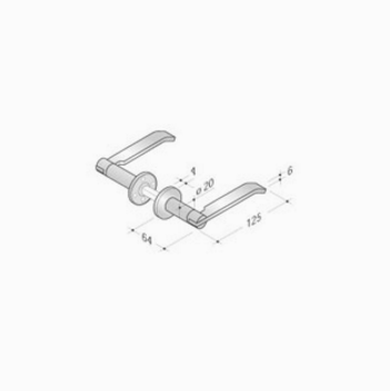 pba 2022T Pair of Lever Handles in Stainless Steel AISI 316L