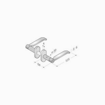 pba 2022T Pair of Lever Handles in Stainless Steel AISI 316L