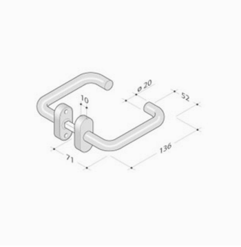 pba 2028T Pair of Lever Handles in Stainless Steel AISI 316L