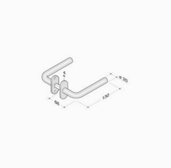 pba 2028T Pair of Lever Handles in Stainless Steel AISI 316L