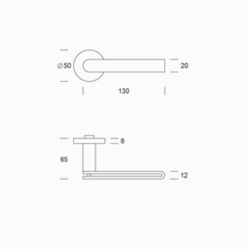 pba 2MM.015.00T8 Pair of Lever Handles in Stainless Steel AISI 316L