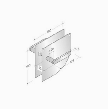 pba 2020/2001 Pair of Handles in Stainless Steel AISI 316L