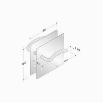 pba 2026/2001 Pair of Handles in Stainless Steel AISI 316L