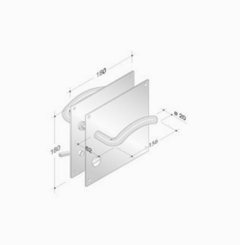 pba 2026/2001 Pair of Handles in Stainless Steel AISI 316L