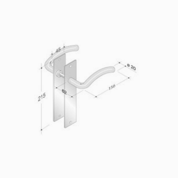 pba 2026/2001 Pair of Handles in Stainless Steel AISI 316L