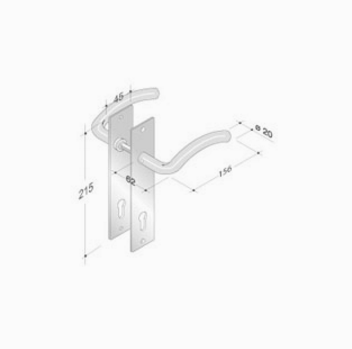 pba 2026/2001 Pair of Handles in Stainless Steel AISI 316L