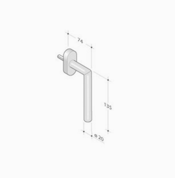 pba 2030DK Window Handle in Stainless Steel AISI 316L